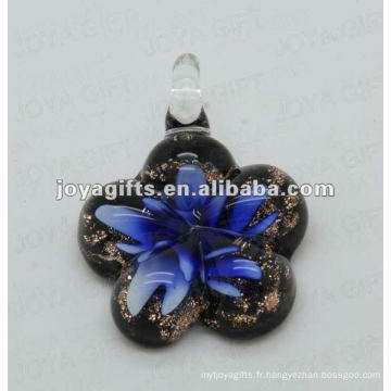 Nouvelle arrivée Pendentif pendentif en verre Lampwork Collier en verre Lampwork collier pendentif en verre avec cordon de cire